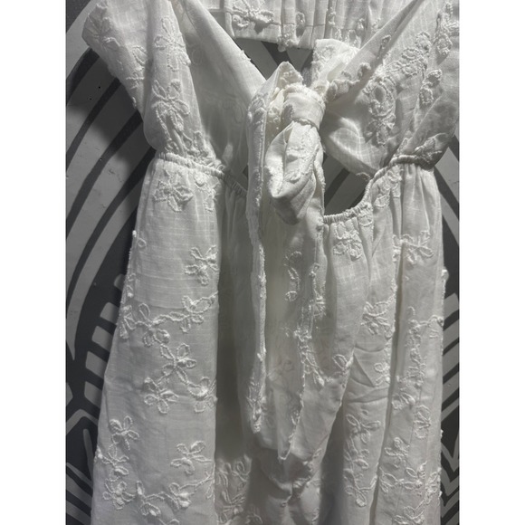 Princess Polly White Granno Floral Eyelet Tie Front Mini Dress Cutout US 4 - Picture 4 of 8